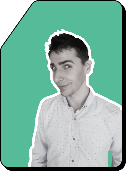 Marian in black and white on a green background